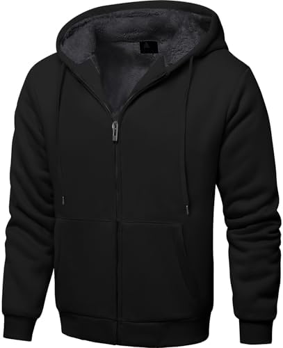 Amazon.com: SWISSWELL Men Zip Up Hoodies Sherpa Lined Jacket